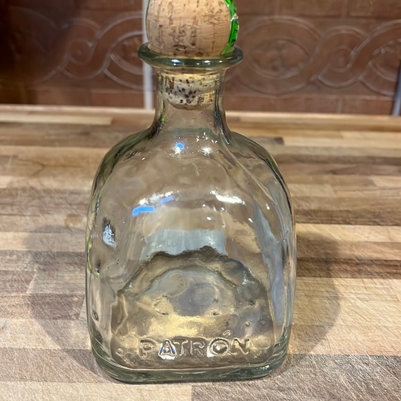 PATRON SILVER TEQUILA BOTTLE 375 ML GLASS BOTTLE WITH CORK EMPTY - Picture 4 of 9